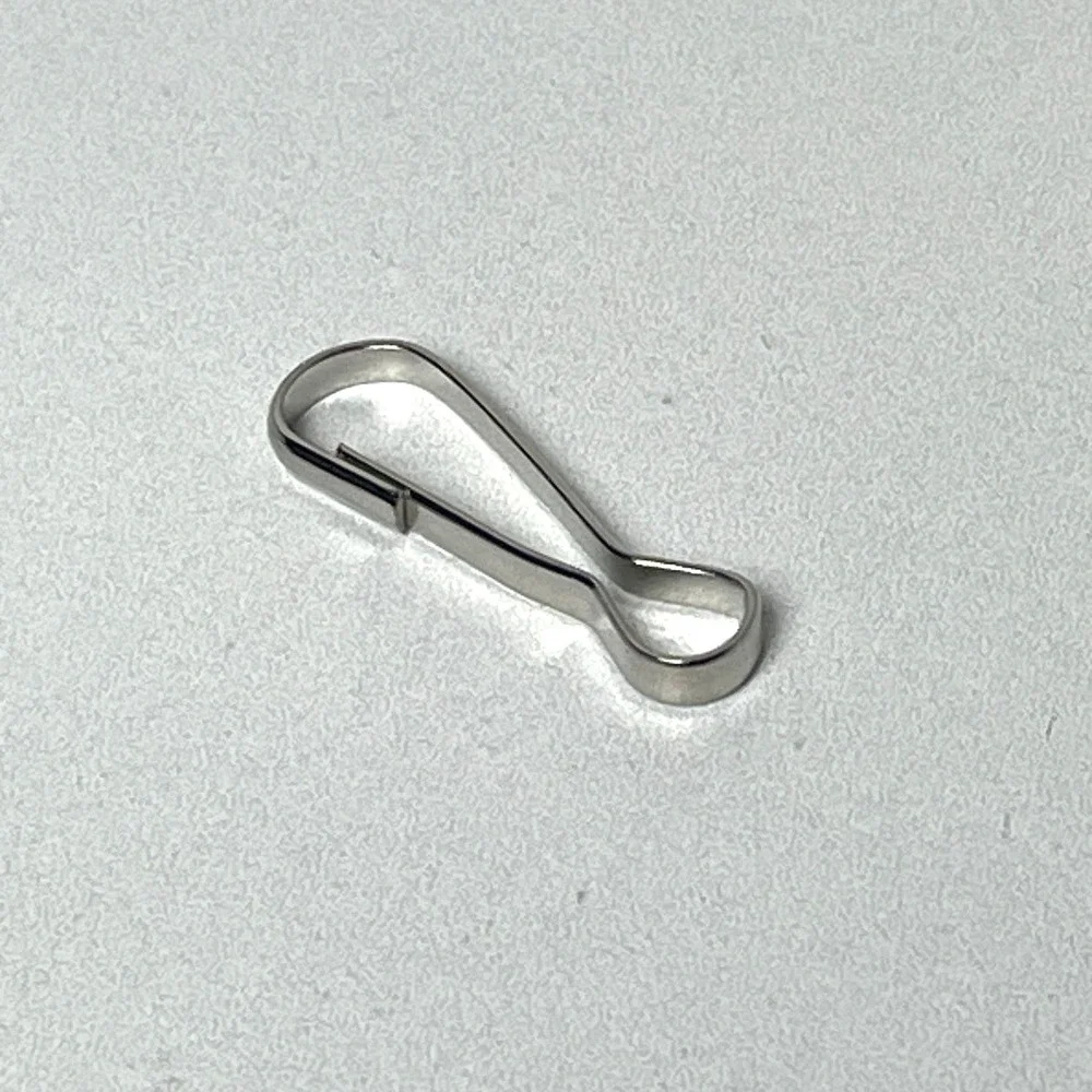 100 pcs Small Metal J Hook Spring Clips for DIY Lanyards Keychains 1.25